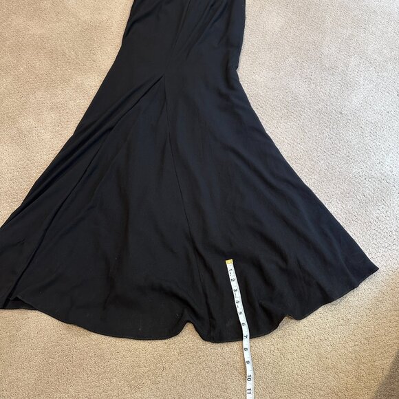 White by Vera Wang Gown Cowl Back Sash Black Tie Bridesmaid Formal Sz 8 VW360069 - Picture 10 of 12